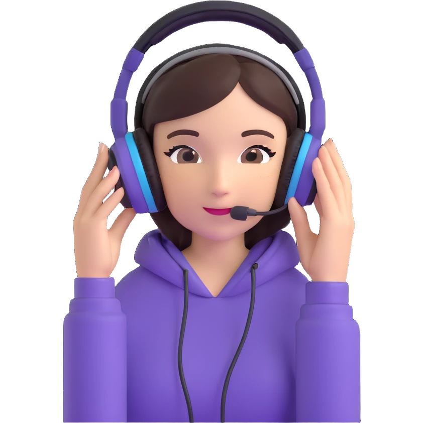 excited gamer girl in headphones emoji