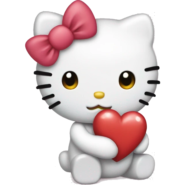 hello kitty with heart emoji