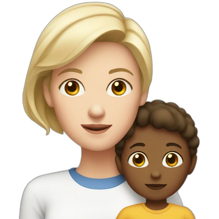white mom and kid emoji