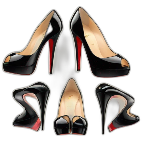 Louboutin Black patent Leather Lady Peep Toe Platform emoji