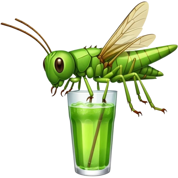 grasshopper drinkig soda emoji
