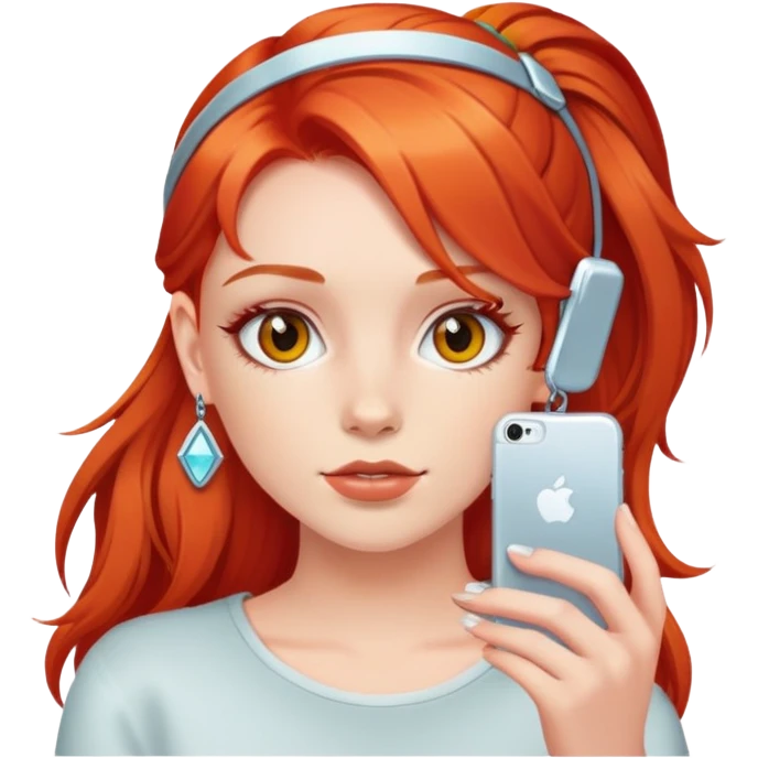 red-haired girl with y2k accessories emoji
