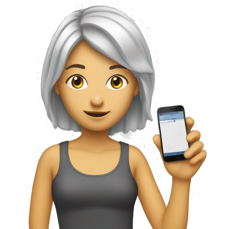 Девушка в хиджабе с телефоном emoji