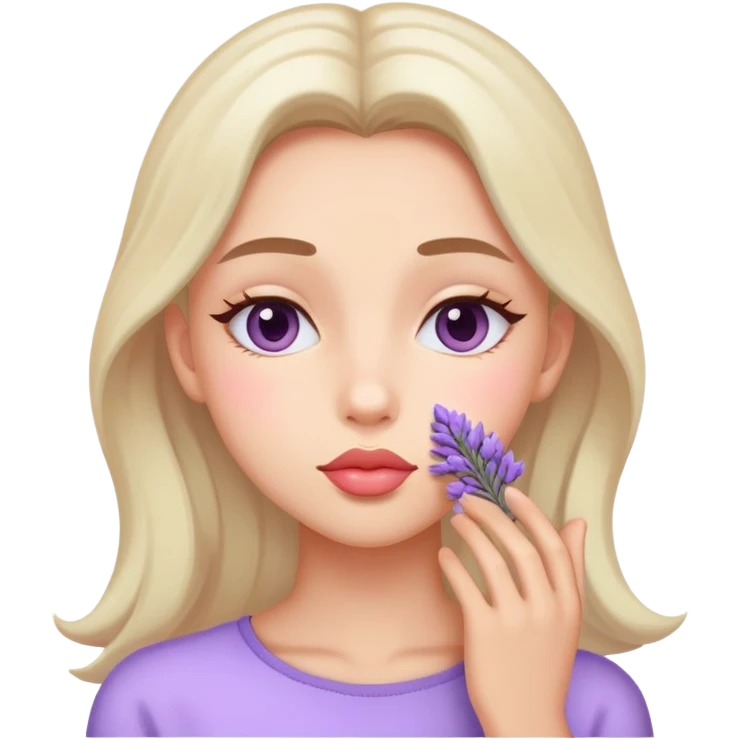 Lavender kiss emoji