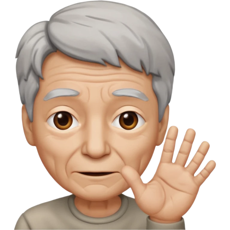 Hii hand + face emoji