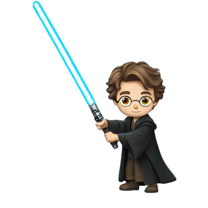 Harry Potter with a lightsaber emoji