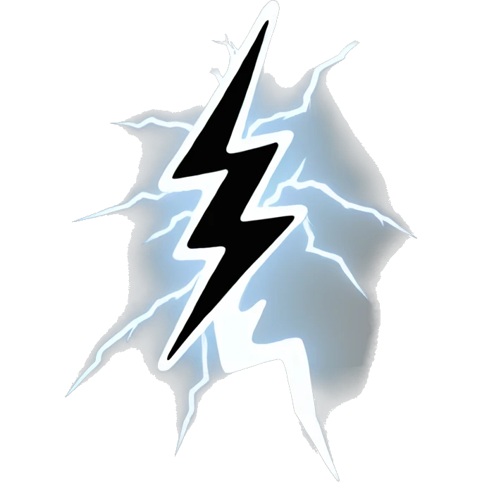 An emoji of a lightning whose frame is white and inside is hollow emoji