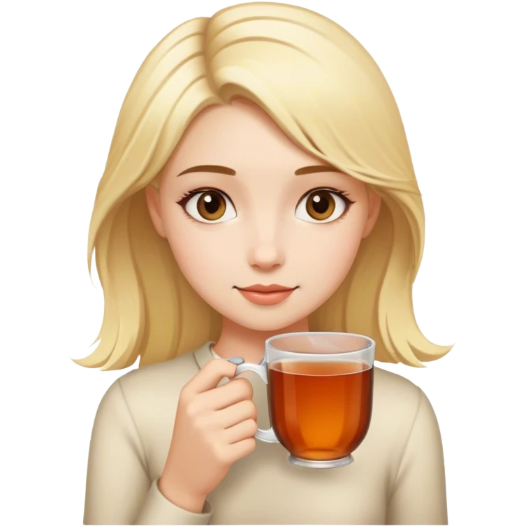 Girl with blond hair and cup of tea in her hand emoji