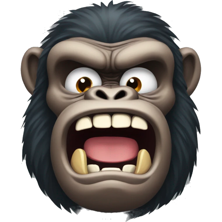 emoji of a very angry face of a kong gorilla head. emoji
