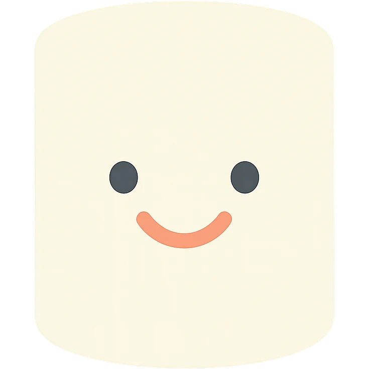 cute marshmallow with a smiling face, color icon emoji