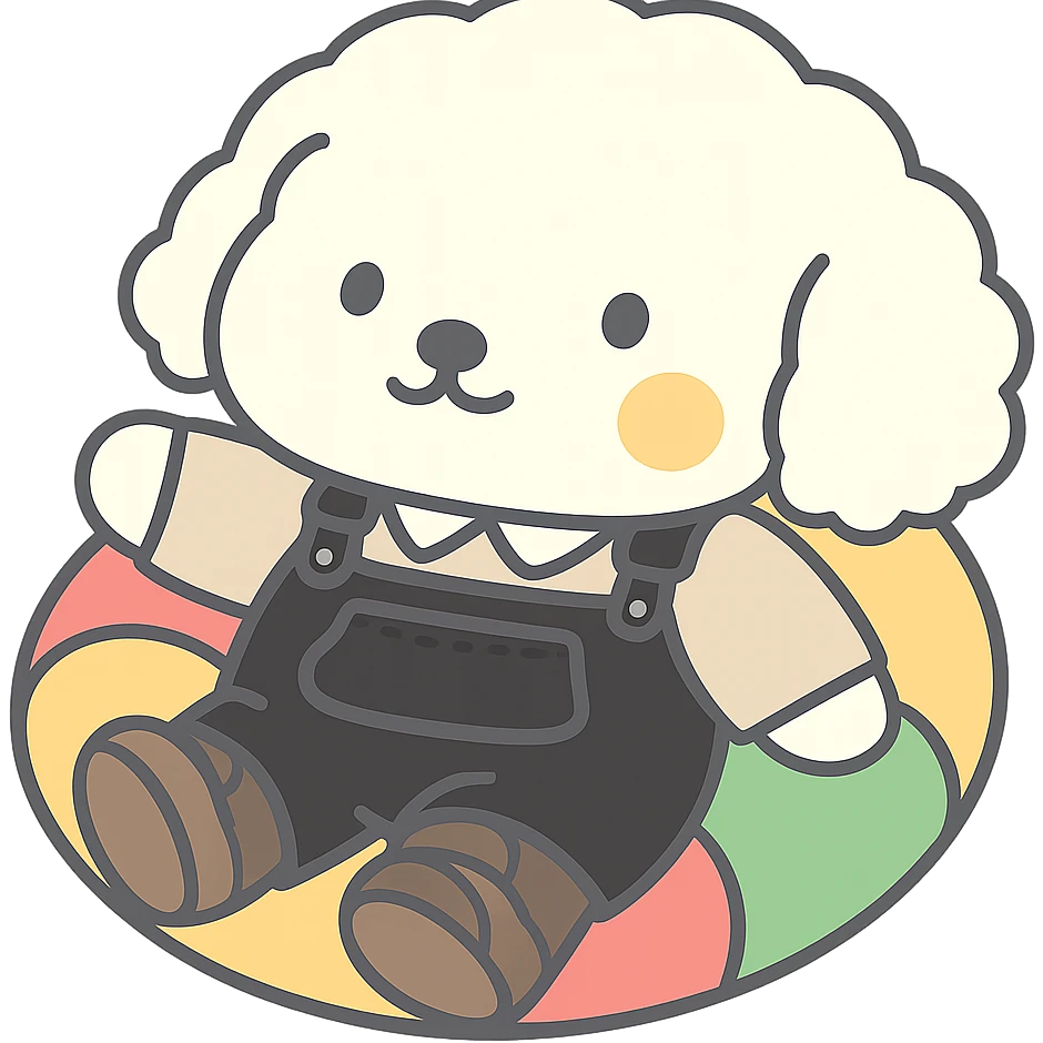 Add to the character the black jumpsuit, beige collared shirt, and brown sneakers exactly as in the reference images, keeping the original character's style and line art unchanged, with no alteration to the character's visual or colors, only adding the clothing. The background should be transparent for WhatsApp sticker use. emoji