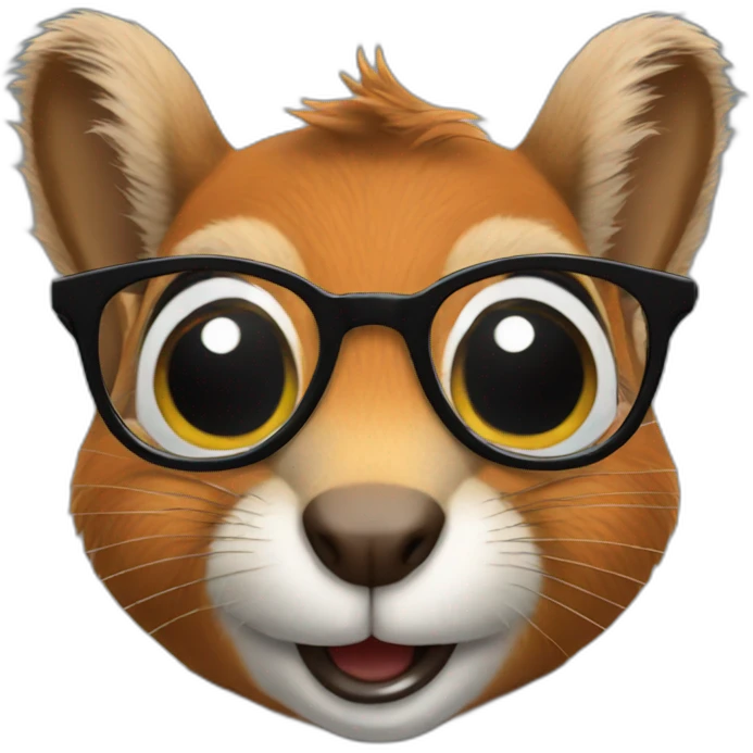 Squirrel with glasses emoji