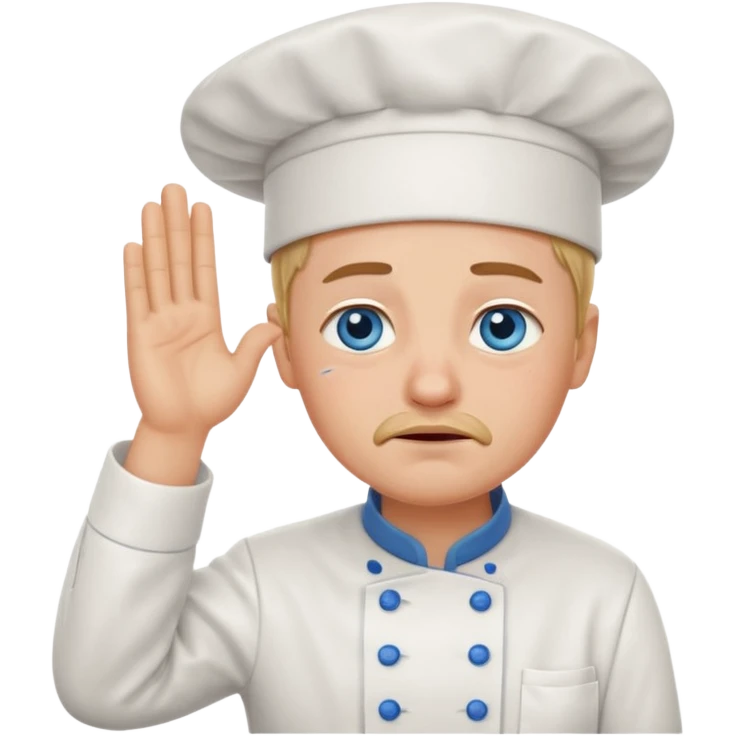 Chef saluting while crying blue eyes emoji