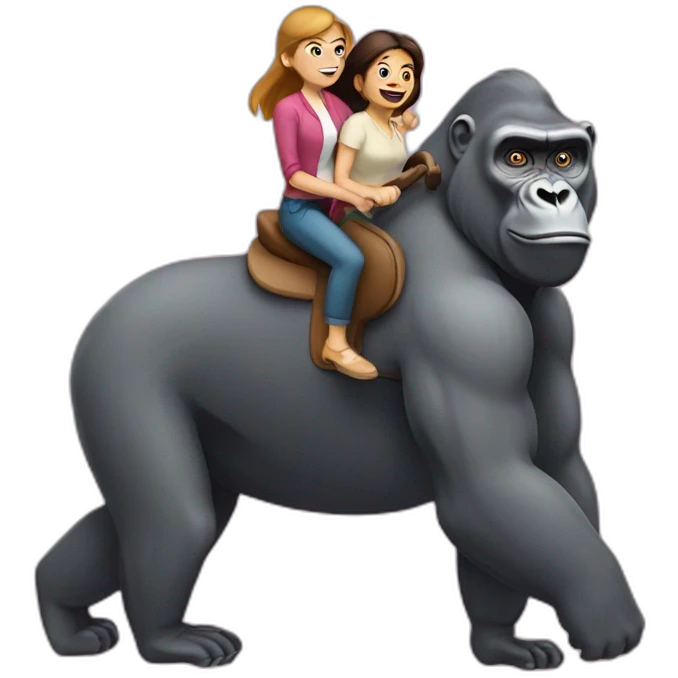 Gorilla riding wife emoji