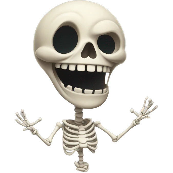 blown away skeleton emoji