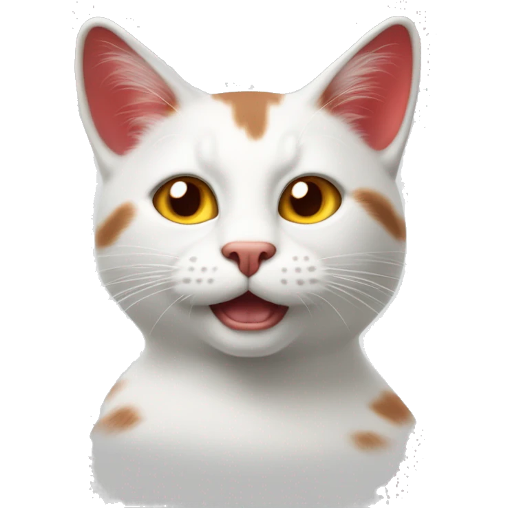 gatto bianco e rosso emoji