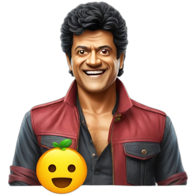 Shivaraj kumar Kannada actor with Om in background emoji