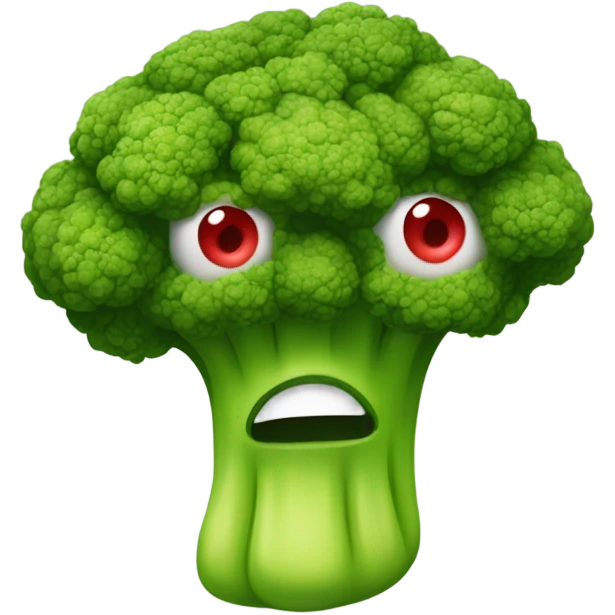 Brócoli con ojos rojos  emoji