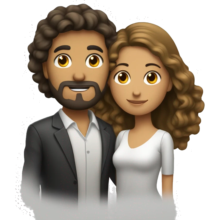 pareja mujer blanca pelo lacio y hombre moreno pelo crespo emoji