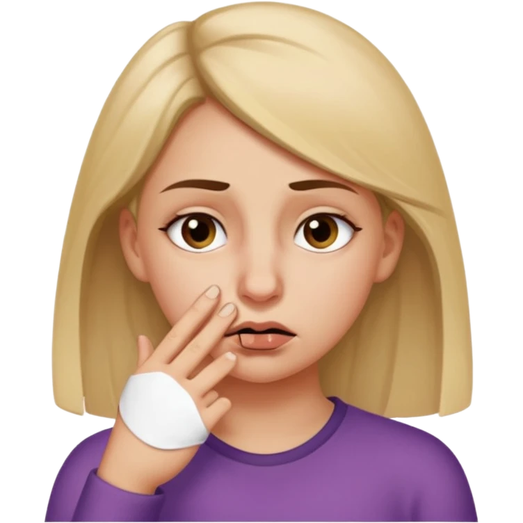 girl touching her for bad smell emoji