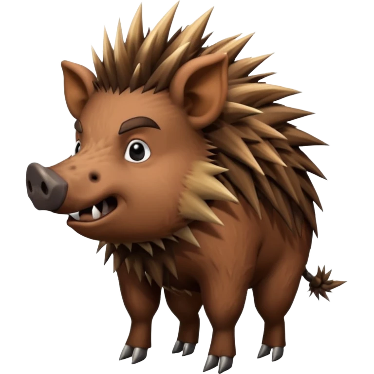 wild boar, punk hair, full body emoji