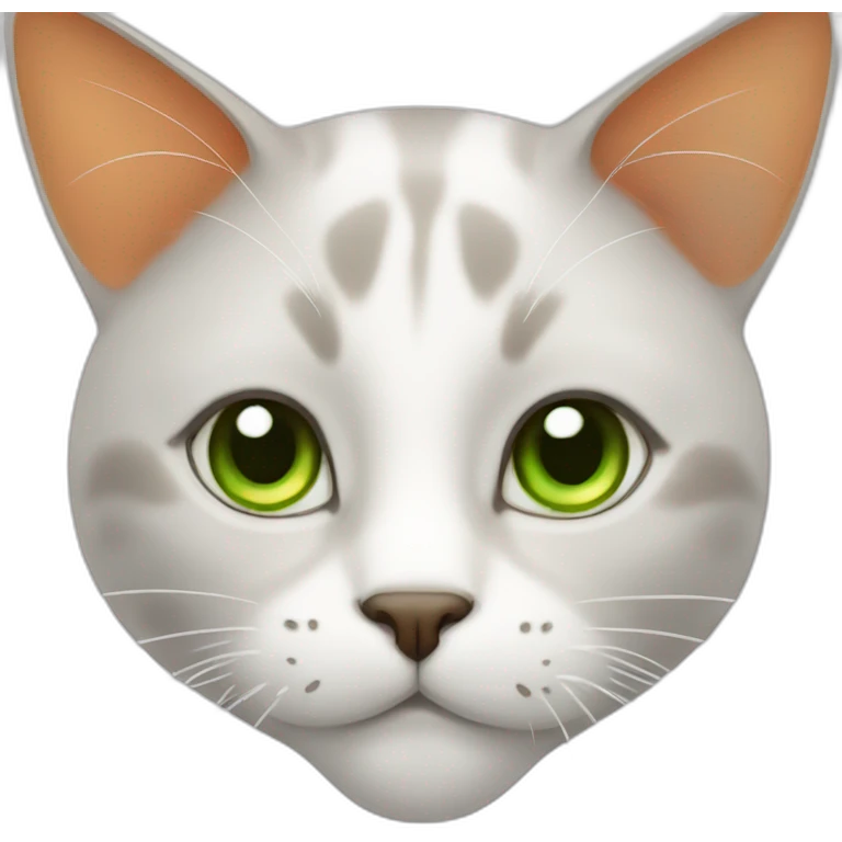 cat with white nose, green eyes and orange ears emoji