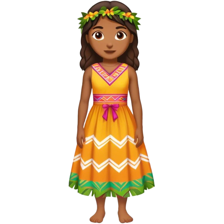 Pacific Islander with bright island dress emoji