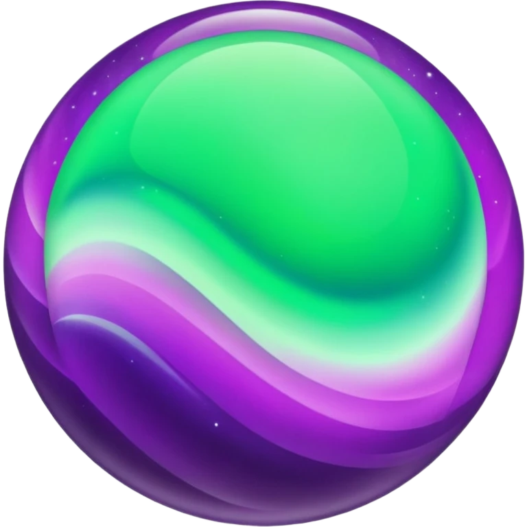 aurora orb, vibrant green and purple emoji