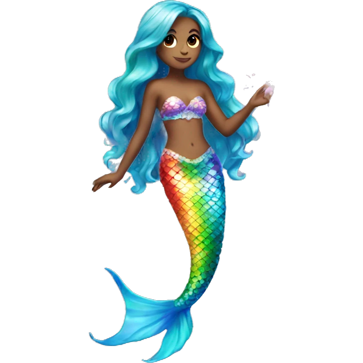 rainbow sparkle mermaid full body  emoji