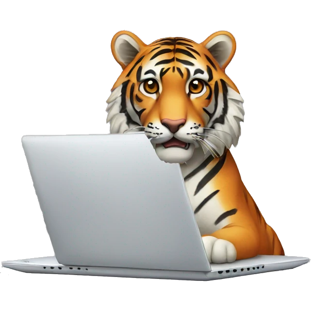 Laptop tiger emoji
