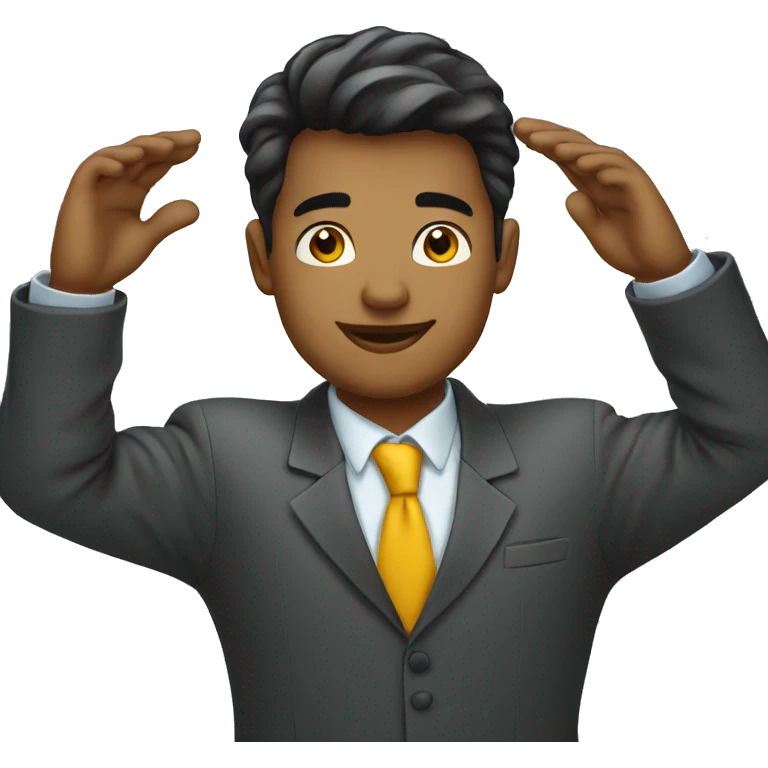 Young Businessman salute emoji