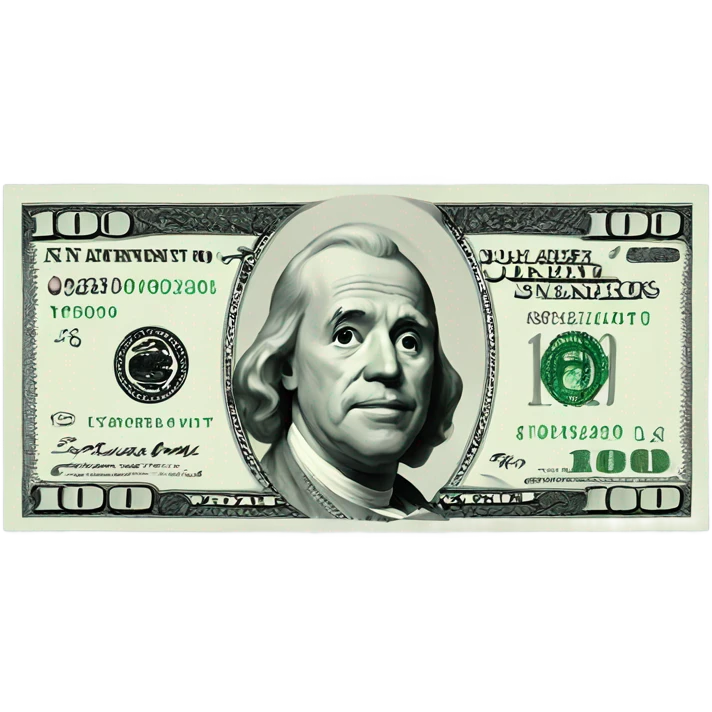Realistic 100 dollar bill emoji