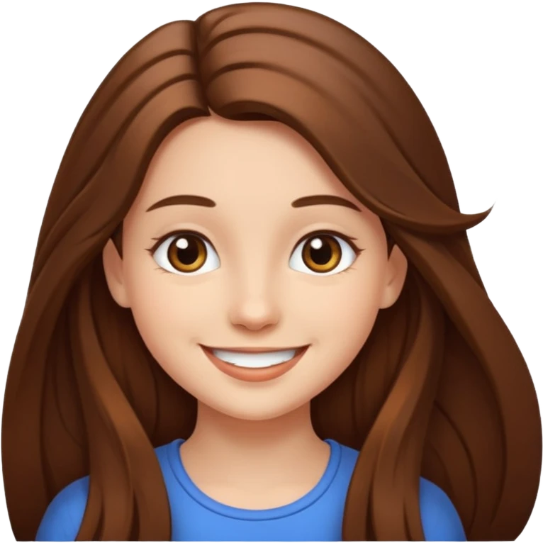 smiling girl with long hair emoji