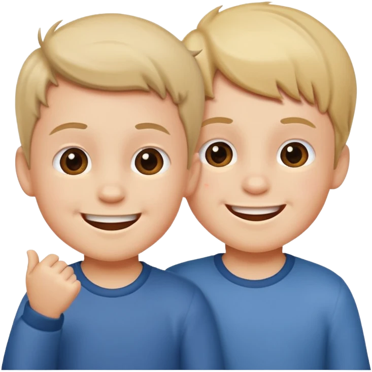 2 little boys playing emoji