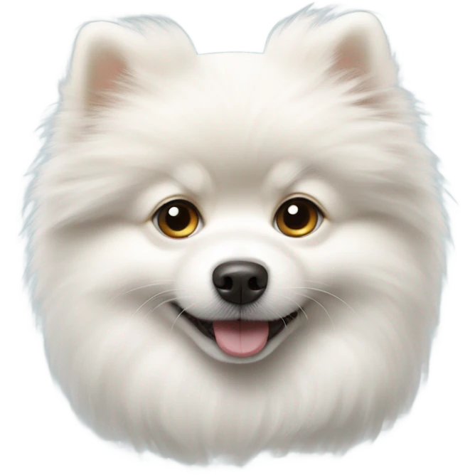 White Pomeranian dog puppy emoji
