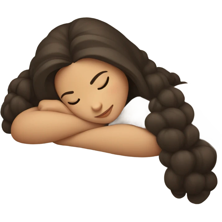 Brunette girl sleeping emoji