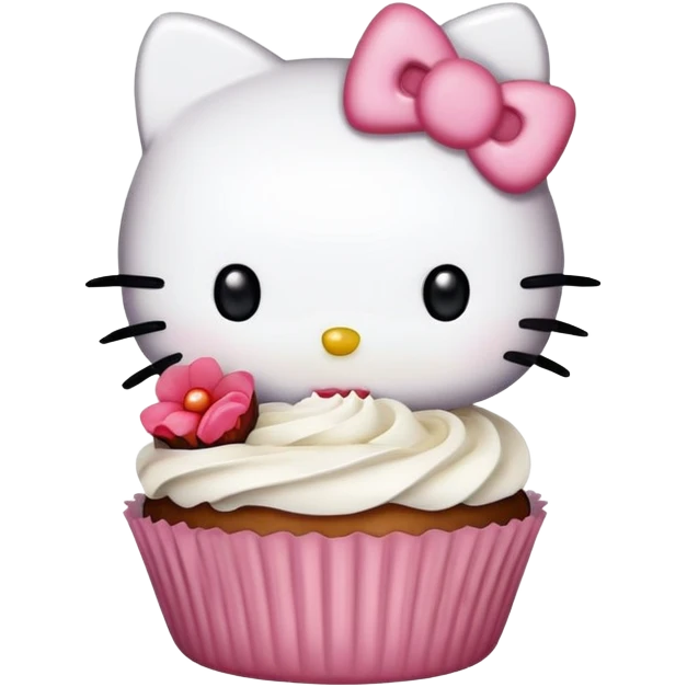 Hello kitty eat cupcake  emoji