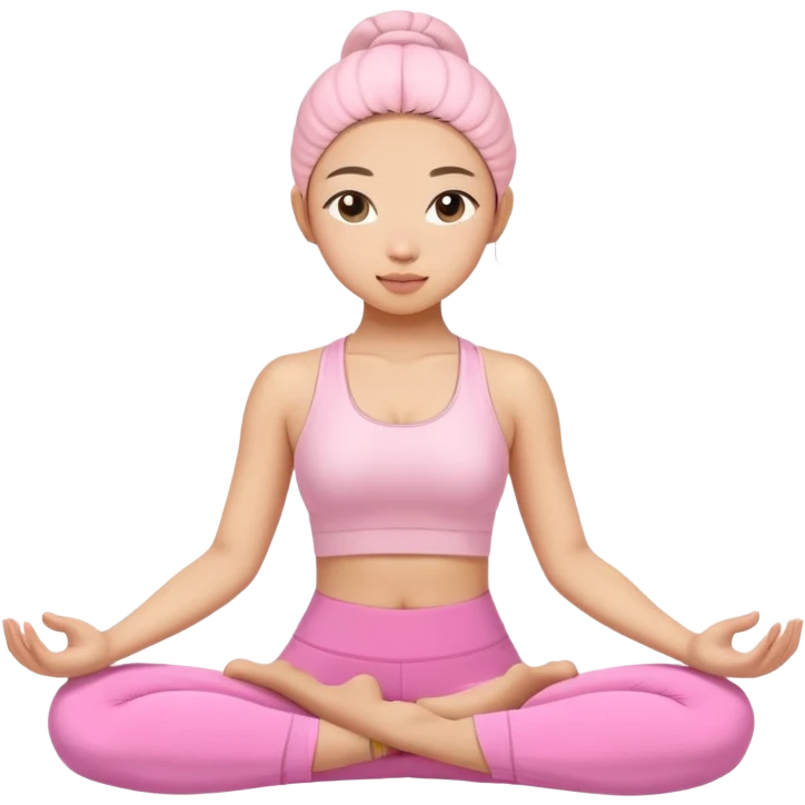 asian yoga girl light pink clothes  emoji