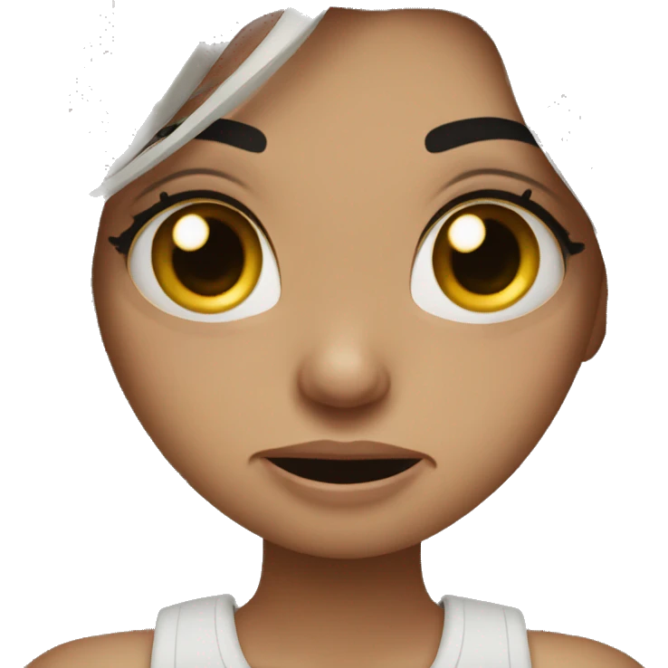 Girl crying with nails and eyelashes  emoji