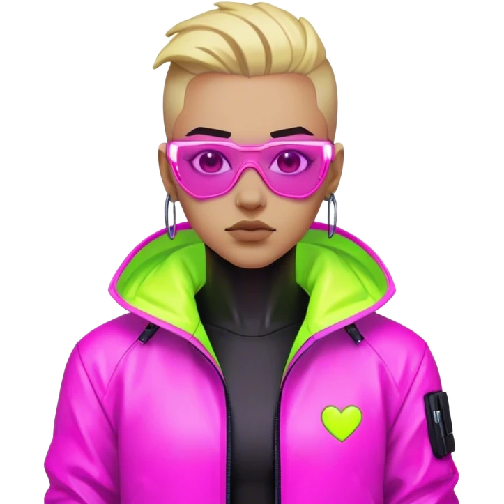 cyberpunk neon love emoji