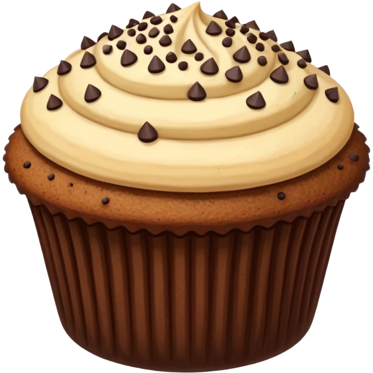 dark brown vanilla muffin chocolate sprinkles on top emoji