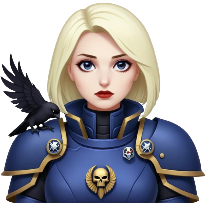 Stunning woman Raven, space marine, 40k, corax emoji