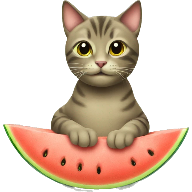 Cat in a watermelon emoji