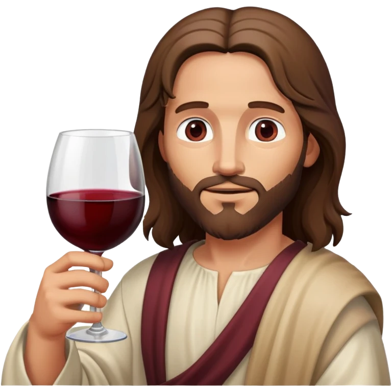 Jesus drinking a huge glass of wine emoji