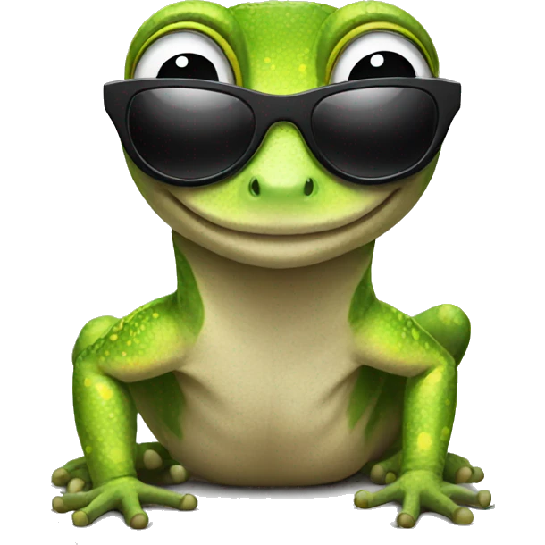 Gecko with sunglasses emoji
