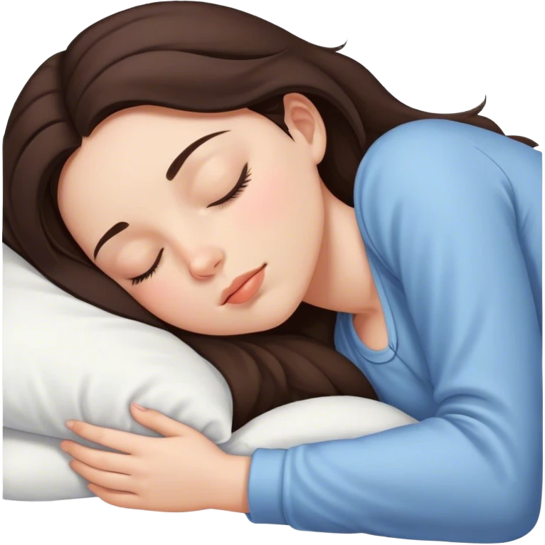 Brunette girl sleepin emoji