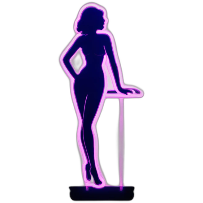 Sexy silhouette leggy neon sign emoji