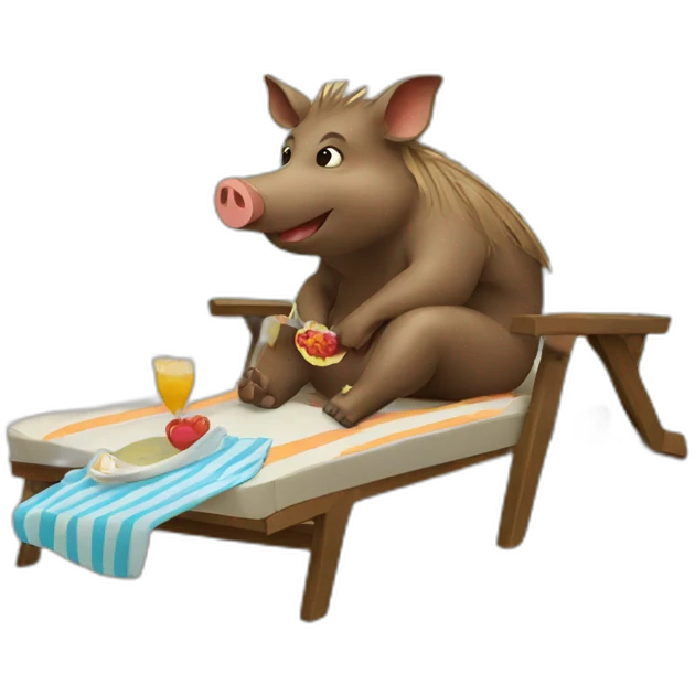 vacationing boar emoji