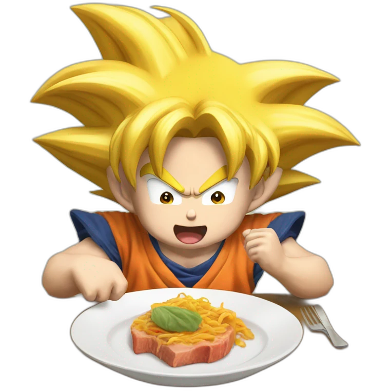 Goku comiendo emoji
