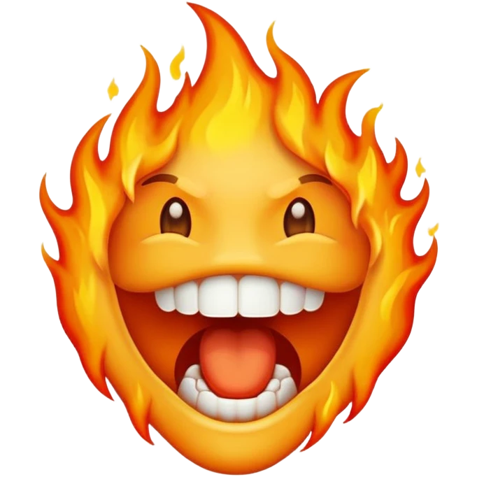 mouth with flames coming out emoji